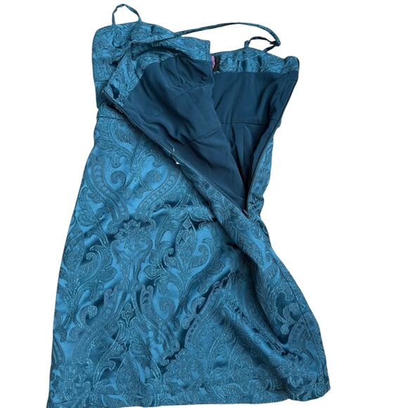 Free People‎ Karla Blossom Jacquard Mini Dress Jewel Size 0 - Picture 7 of 9